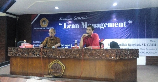 ALUMNI TEKNIK INDUSTRI UNTAG SURABAYA ROBBI FAJARILLAH RANGKUTI, ST. MENGISI KULIAH TAMU BERTEMAKAN 