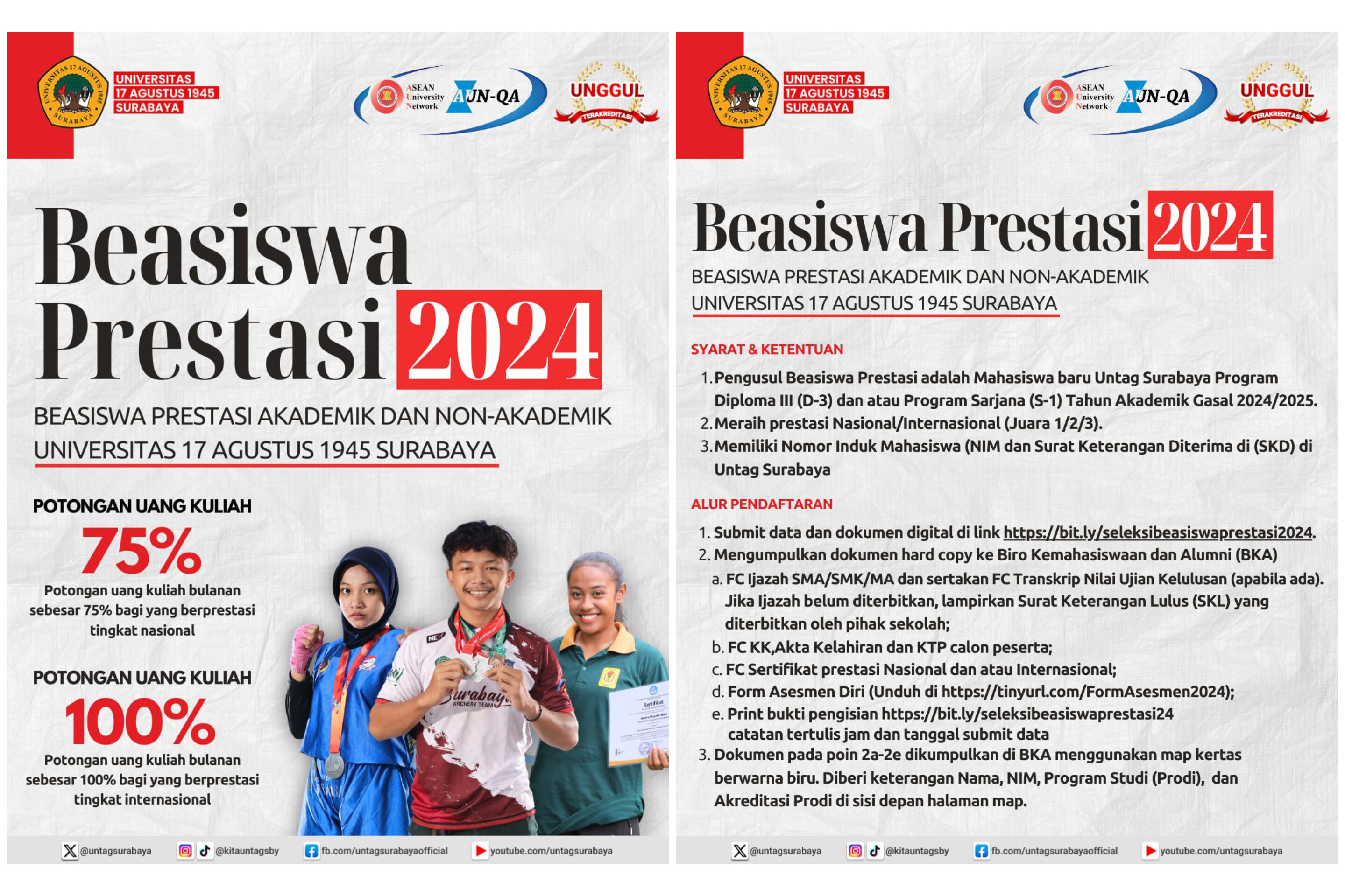 BEASISWA PRESTASI 2024 UNTAG SURABAYA