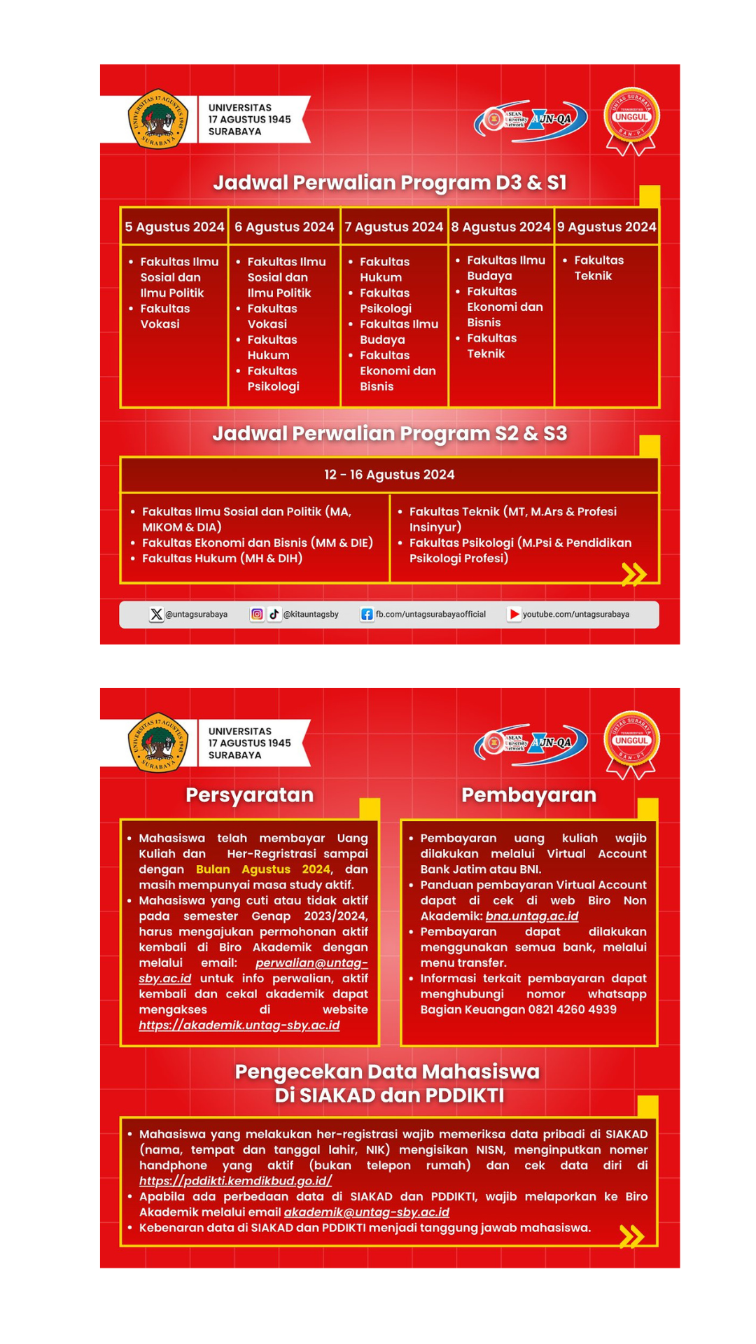 PENGUMUMAN PERWALIAN SEMESTER GASAL 2024/2025
