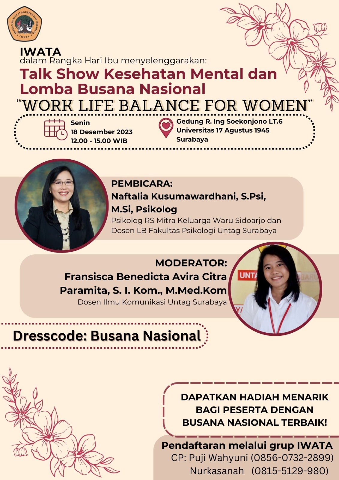 “Talkshow: Kesehatan Mental & Kompetisi Busana Nasional, Work Life Balance For Women”