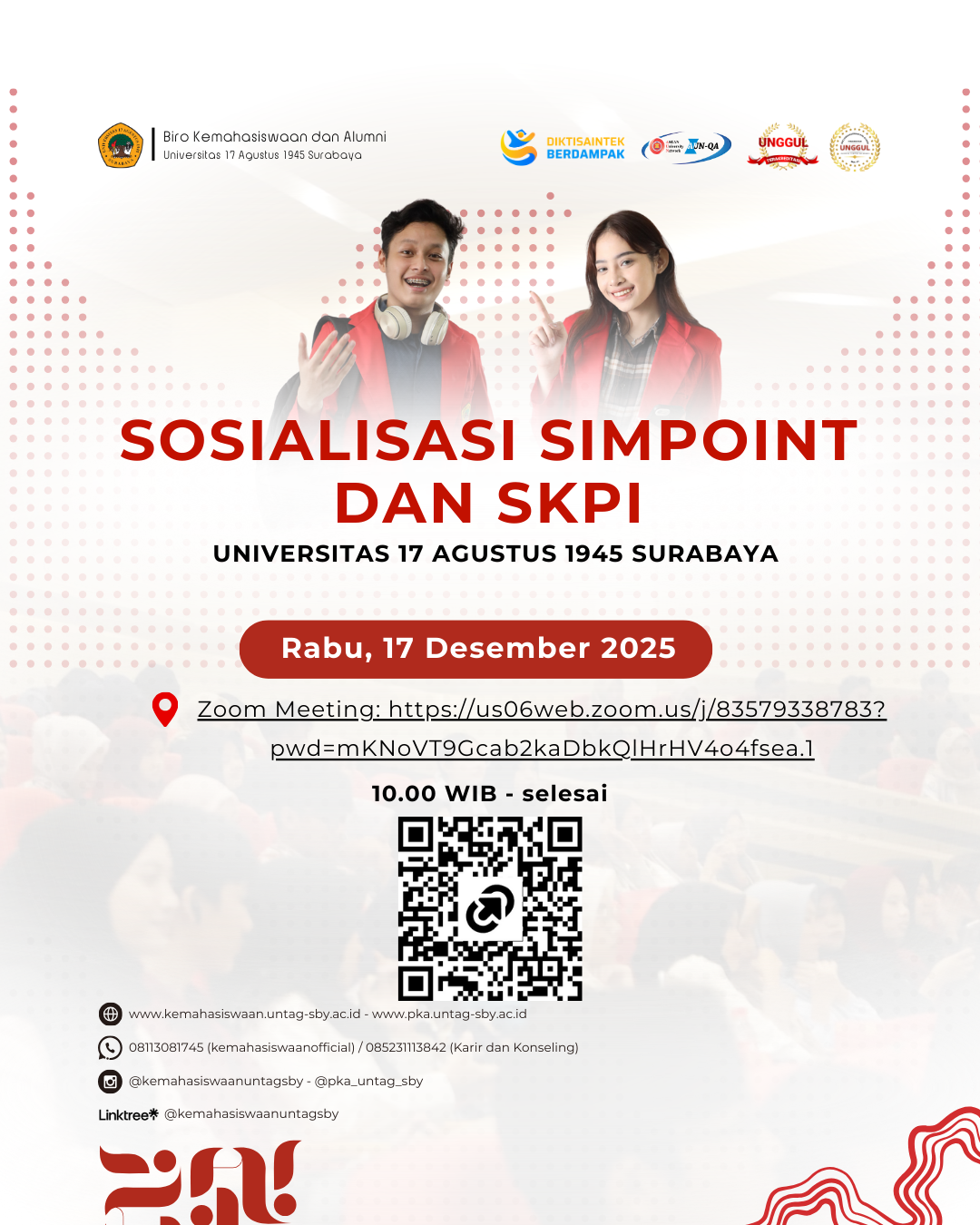 SOSIALISASI SKPI DAN SIMPOINT CALON WISUDAWAN PERIODE I TAHUN 2026 UNTAG SURABAYA