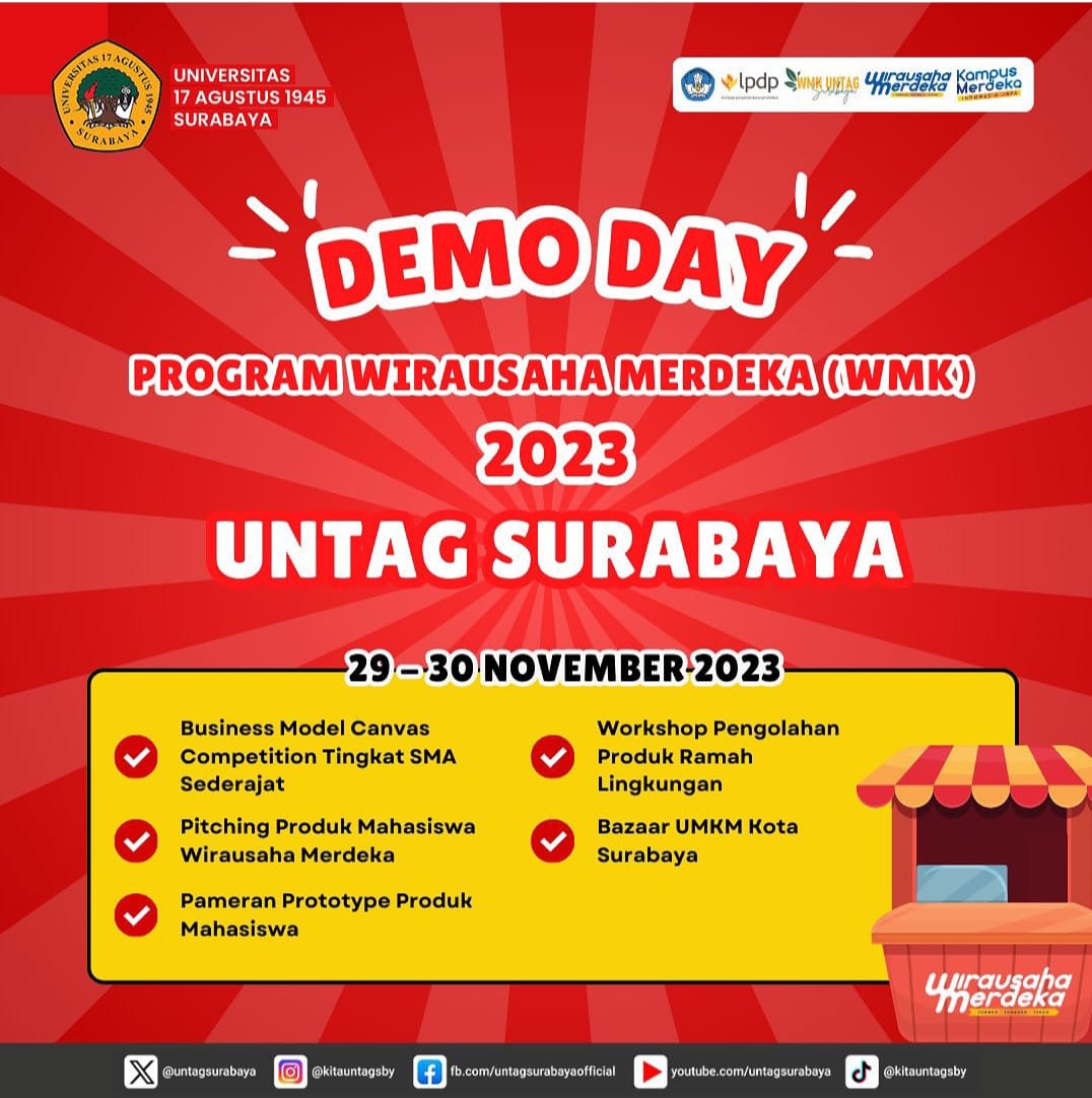 DEMO DAY PROGRAM WIRAUSAHA MERDEKA 2023 UNTAG SURABAYA