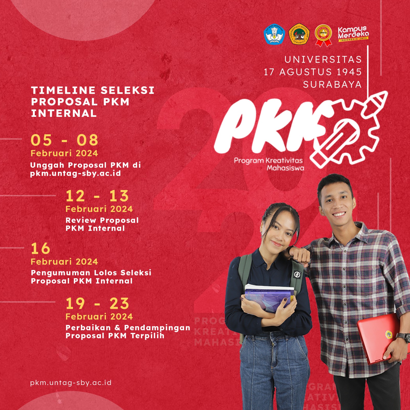 TIMELINE SELEKSI INTERNAL PKM UNTAG SURABAYA