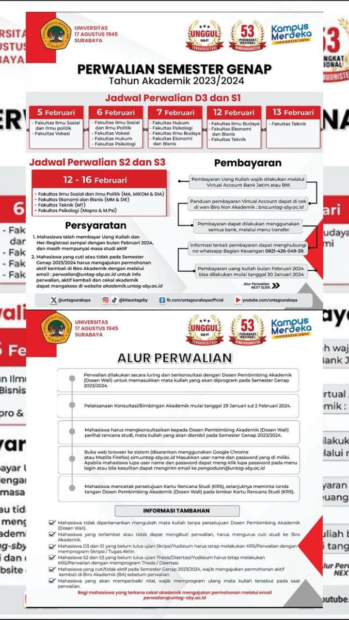 PENGUMUMAN PERWALIAN SEMESTER GENAP 2023/2024