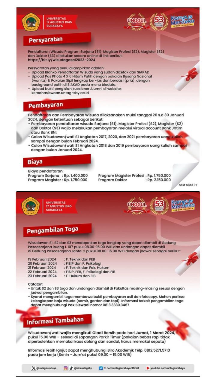 PENDAFTARAN WISUDA PRIODE SEMESTER GASAL 2023/2024