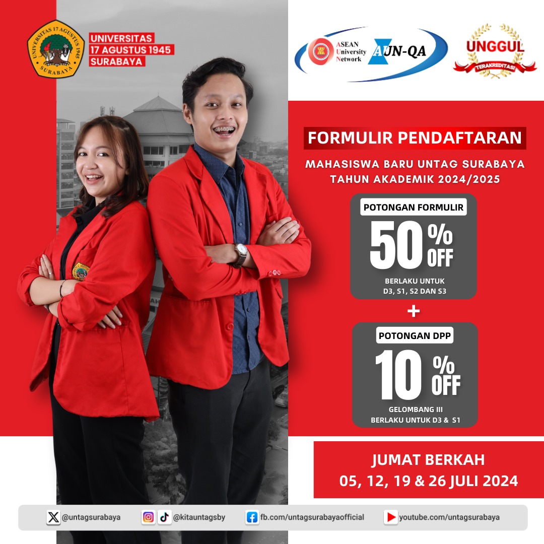 DISKON HARI JUMAT BERKAH, DAPATKAN DISKON 50% UNTUK FORMULIR PENDAFTARAN DAN DPP 10%