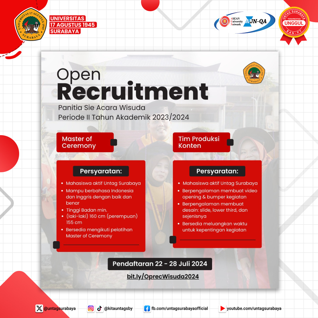OPEN RECRUITMENT PANITIA SIE ACARA WISUDA PRIODE II TAHUN AKADEMIK 2023/2024