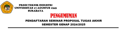 PENGUMUMAN PENDAFTARAN SEMPRO TUGAS AKHIR PRIODE GENAP 2024/2025