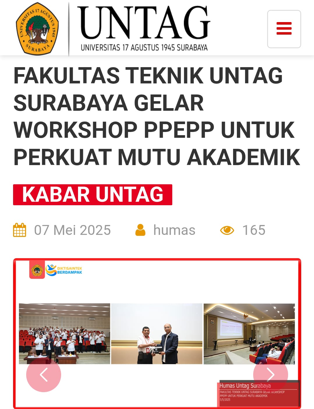 FAKULTAS TEKNIK UNTAG SURABAYA GELAR WORKSHOP PPEPP UNTUK PERKUAT MUTU AKADEMIK