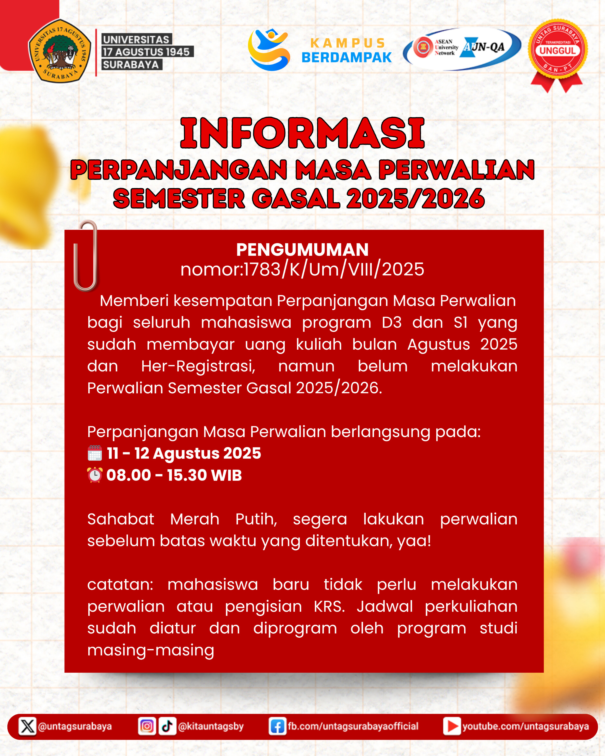 INFORMASI PERPANJANGAN MASA PERWALIAN SEMESTER GASAL 2025/2026