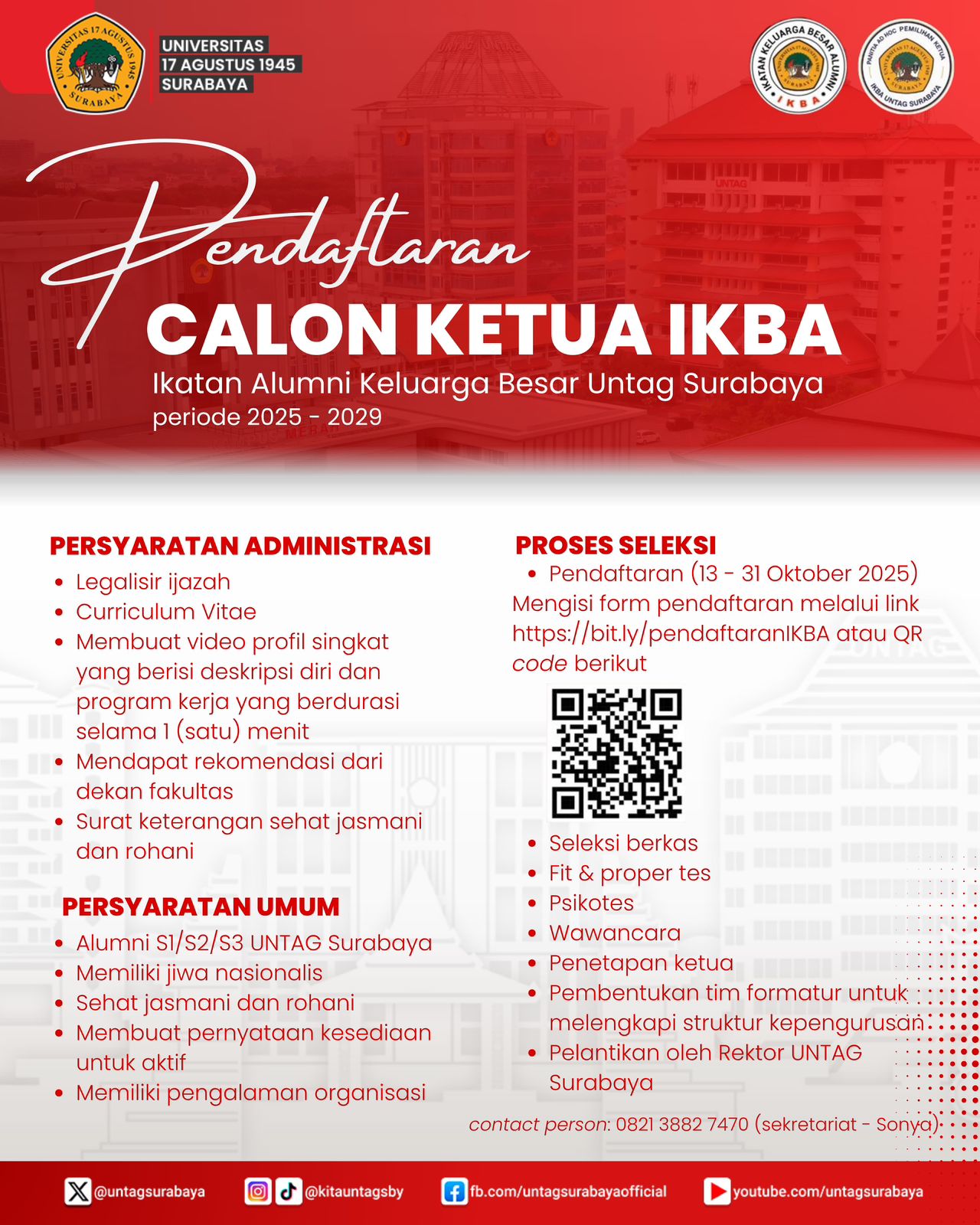DIBUKA PENDAFTARAN CALON KETUA IKBA PERIODE 2025 - 2029 