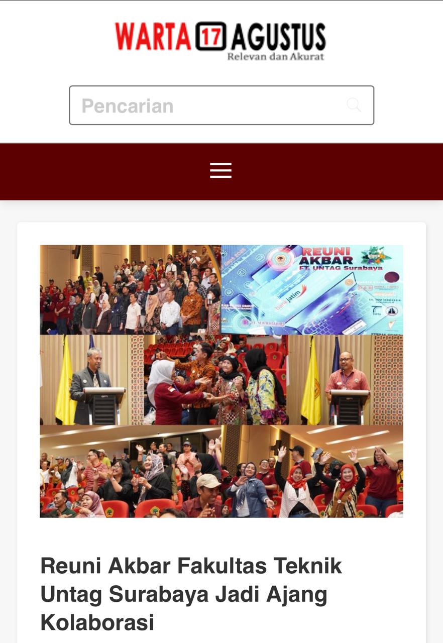 REUNI AKBAR FAKULTAS TEKNIK UNTAG SURABAYA JADI AJANG KOLABORASI
