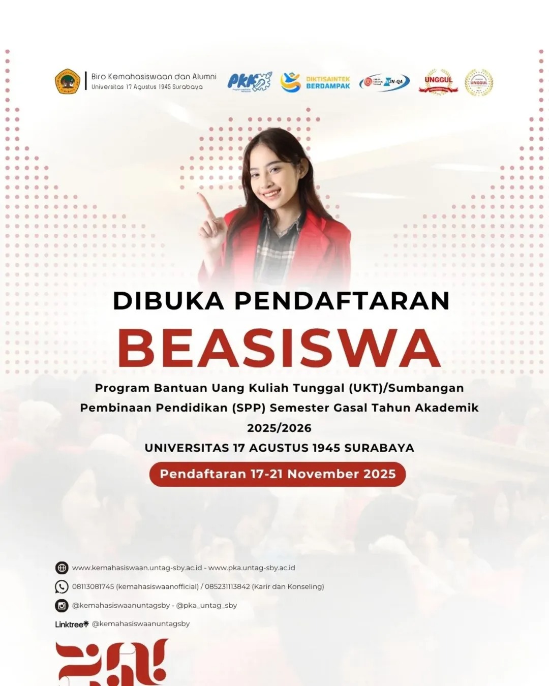 PENDAFTARAN PROGRAM BANTUAN UANG KULIAH TUNGGAL (UKT)/SPP DARI KEMDIKTISAINTEK UNTUK SEMESTER GASAL TAHUN AKADEMIK 2025/2026