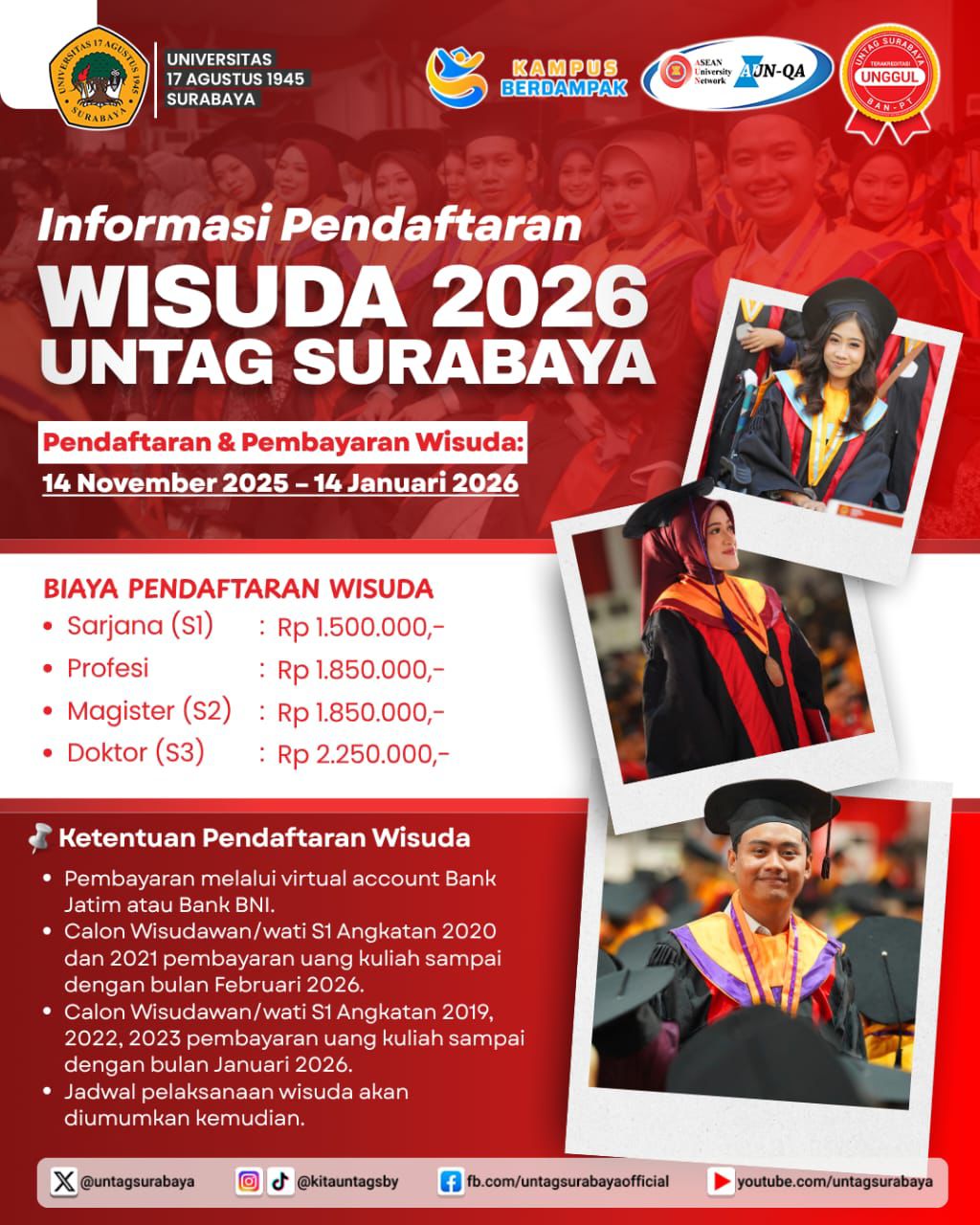PENDAFTARAN WISUDA PERIODE SEMESTER GASAL 2025/2026 RESMI DI BUKA