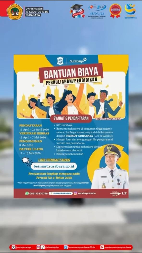 Bantuan Biaya Perkuliahan & Pendidikan Kota Surabaya 2026e