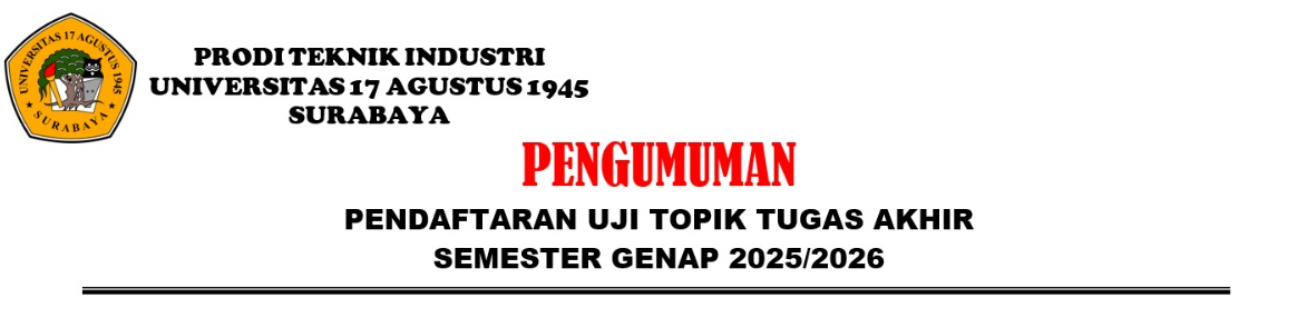 PENDAFTARN UJI TOPIK TUGAS AKHIR SEMESTER GENAP 2025/2026