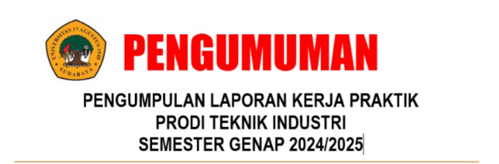 SYARAT PENGUMPULAN LAPORAN KERJA PRAKTIK SEMESTER GENAP 2024/2025