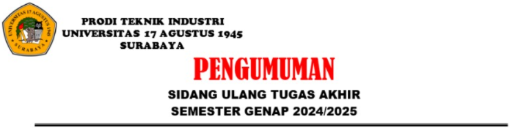 PENGUMUMAN SIDANG ULANG TUGAS AKHIR SEMESTER GENAP 2024/2025